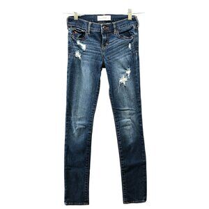 Abercrombie Kids Girls Size 14 Slim Skinny Jeans Blue Distressed